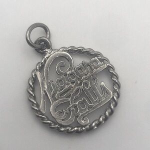 VTG Sterling Silver ‘ Niagara Falls ‘ Round Pendant / Charm Bracelet Charm 1”